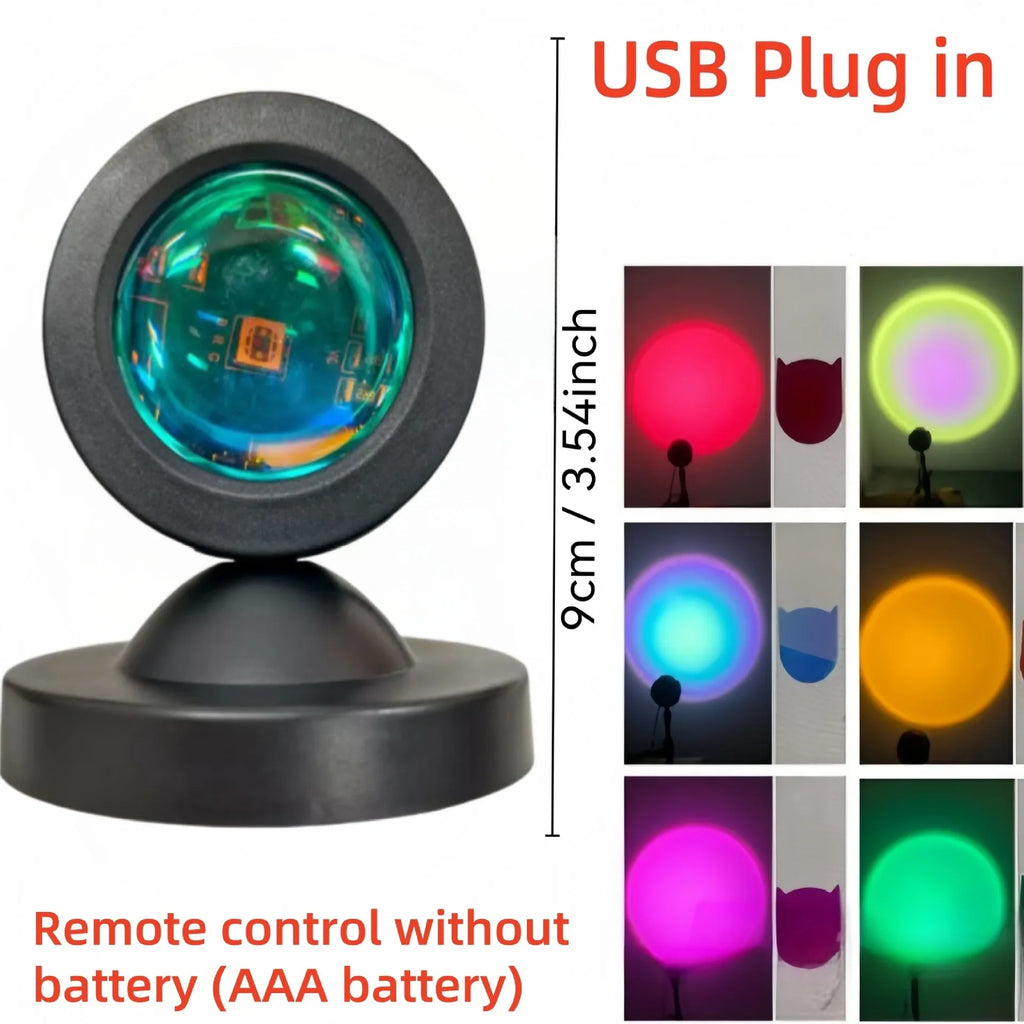 Sunset Projection Lamp 🌅 | 16 Colors LED Room Light