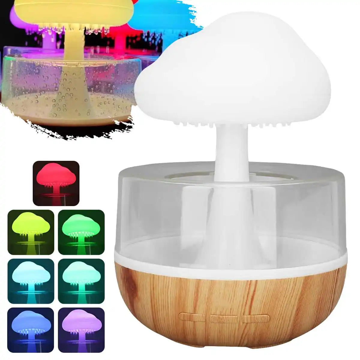 Rain Cloud Humidifier ☁️ | LED Raindrop Ambient Lamp