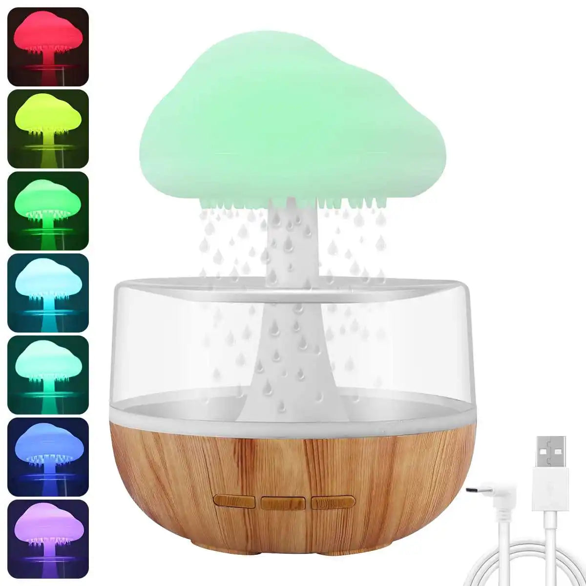 Rain Cloud Humidifier ☁️ | LED Raindrop Ambient Lamp