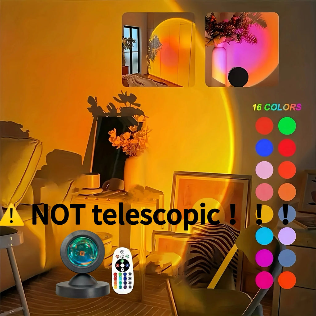 Sunset Projection Lamp 🌅 | 16 Colors LED Room Light