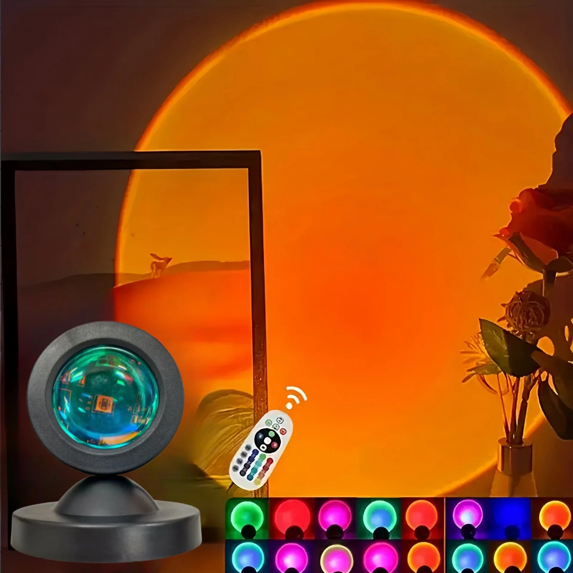Sunset Projection Lamp 🌅 | 16 Colors LED Room Light