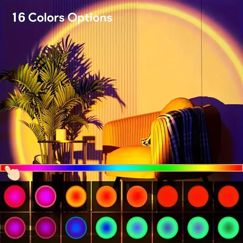 Sunset Projection Lamp 🌅 | 16 Colors LED Room Light